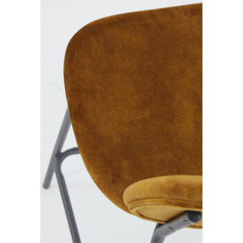 Zamatová barová stolička v horčicovej farbe 92 cm Emma - Light & Living – Obrázok 9
