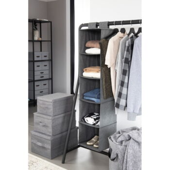 Sivý látkový úložný box s vekom 34x45x25 cm Soft Storage – Bigso Box of Sweden - Image 5