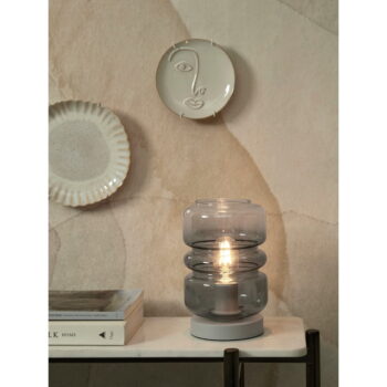 Sivá stolová lampa so skleneným tienidlom (výška  23 cm) Verona – it's about RoMi - Image 2