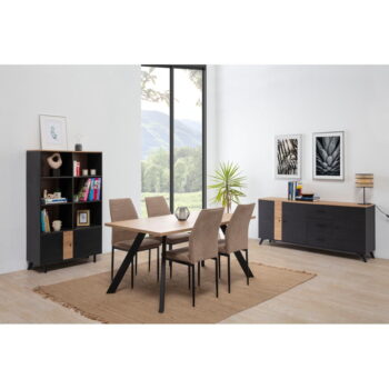 Jedálenský stôl s doskou v dubovom dekore 90x160 cm Texas – Marckeric – Obrázok 5