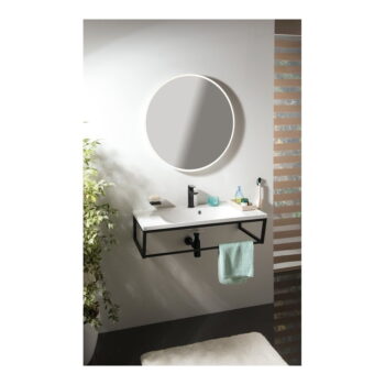 Čierny oceľový závesný podstavec pod umývadlo 60x20 cm Ska – Sapho - Image 3