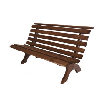 Hnedá drevená záhradná lavica Retro – Rojaplast - Image 2