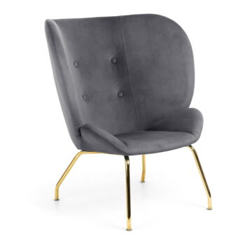 Sivé zamatové kreslo Violet – Kave Home