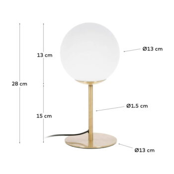 Stolová lampa v zlatej farbe s kovovým tienidlom (výška 28 cm) Mahala - Kave Home - Image 7