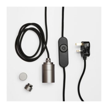 Závesné svietidlo v čierno-leskle striebornej farbe ø 4 cm Plug & Play – tala - Image 9