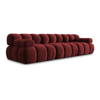 Červená zamatová pohovka 282 cm Bellis – Micadoni Home - Image 2