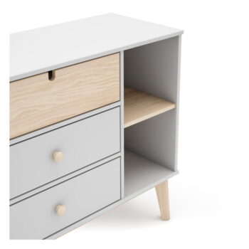 Biela nízka detská komoda 90x40 cm Estefania – Marckeric – Obrázok 6