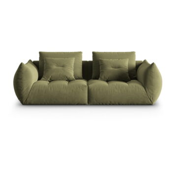 Svetlozelená pohovka z textílie bouclé 232 cm Bloom – Micadoni Home