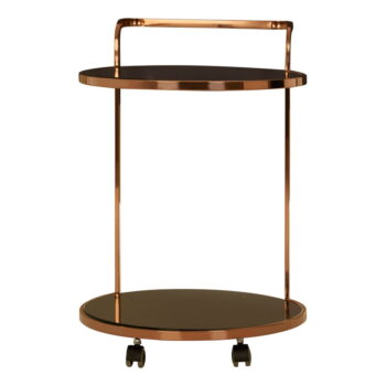 Servírovací stolík na kolieskach so sklenenou doskou ø 50 cm Ackley – Premier Housewares - Image 3