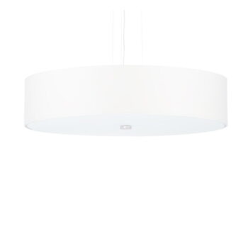 Biele závesné svietidlo s textilným tienidlom ø 50 cm Herra – Nice Lamps