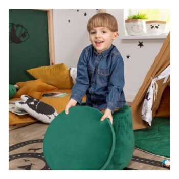 Béžový zamatový detský puf Posh Velvet – Yellow Tipi – Obrázok 3