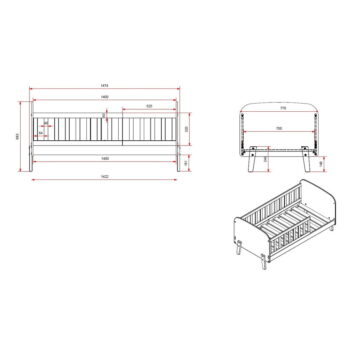 Biela detská posteľ Vipack Toddler, 70 x 140 cm - Image 4