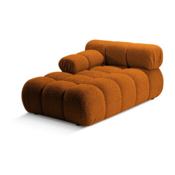 Oranžový modul pohovky z textílie bouclé (ľavý roh) Bellis – Micadoni Home - Image 3