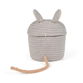 Sivý látkový detský kôš na hračky ø 15x15 cm Mini Renata the Rat – Lorena Canals - Image 6