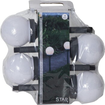 Súprava 4 vonkajších solárnych svetiel Star Trading Globus, výška 27 cm - Image 5