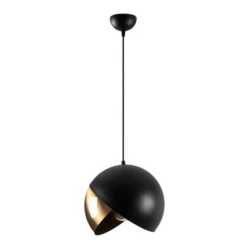 Závesné svietidlo v čierno-bronzovej farbe s kovovým tienidlom ø 30 cm Pacman – Opviq lights