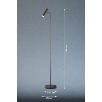 Čierna LED stmievateľná stojacia lampa (výška 154 cm) Stina – Fischer & Honsel - Image 5