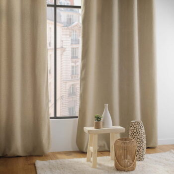 Béžový záves z materiálu buklé 140x240 cm Wooly – douceur d'intérieur – Obrázok 3