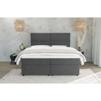 Tmavosivá boxspring posteľ s úložným priestorom 180x200 cm Rico – Ropez - Image 3