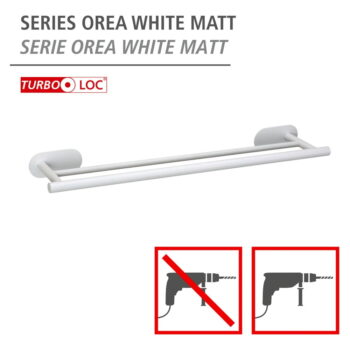 Biely samodržiaci držiak na uteráky z nehrdzavejúcej ocele Orea Duo – Wenko - Image 6