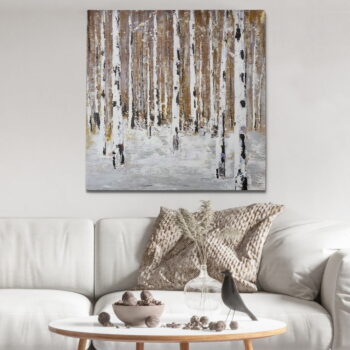 Ručne maľovaný obraz 70x70 cm Birch Wood – Wallity - Image 2