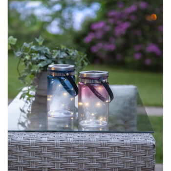 Vonkajší solárny lampáš Star Trading Tint Lantern Blue, výška 15 cm - Image 2