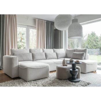 Krémovobiela rozkladacia rohová pohovka (do "U") Homely Tommy – Miuform - Image 6