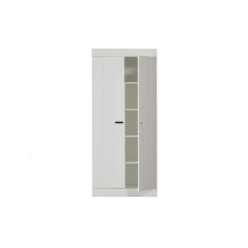 Biela šatníková skriňa z borovicového dreva 77x175 cm Connect – WOOOD - Image 4