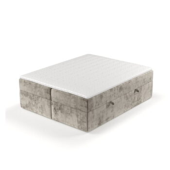 Svetlohnedá boxspring posteľ s úložným priestorom 200x200 cm Yoko – Maison de Rêve