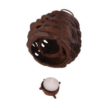 Kovový lampáš (výška 18 cm) Pine Cone – Esschert Design – Obrázok 2