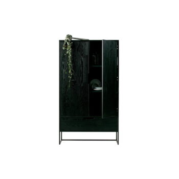 Čierna skrinka z jaseňového dreva 85x149 cm Silas – WOOOD - Image 2