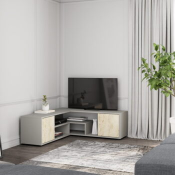 Sivý TV stolík 125x40x120 cm Rosa – Kalune Design – Obrázok 2