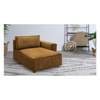 Menčestrový modul pohovky (pravý roh) v horčicovej farbe Nihad modular – Bobochic Paris - Image 2