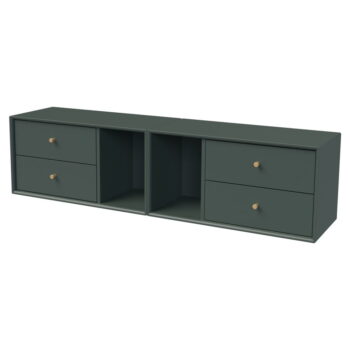 Tmavozelená nástenná knižnica 140x36 cm Z – Tenzo – Obrázok 3