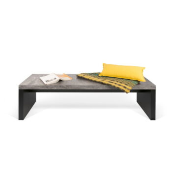 Čierno-sivá lavica v betónovom dekore TemaHome Detroit, 140 x 43 cm – Obrázok 4