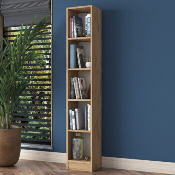 Knižnica v dekore orecha v prírodnej farbe 30x170 cm Allen - Kalune Design - Image 3