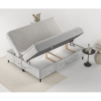 Sivá boxspring posteľ s úložným priestorom 180x200 cm Araya – Maison de Rêve - Image 10