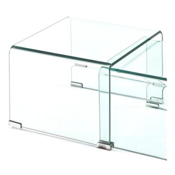 Sklenené konferenčné stolíky v súprave 2 ks 44.5x49 cm Cristal – Tomasucci - Image 4
