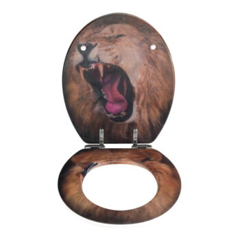 WC sedadlo s 3D obrázkom a jednoduchým zatváraním Wenko Lion, 44,5 x 38 cm - Image 3