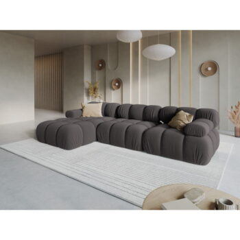 Tmavosivá zamatová pohovka 285 cm Bellis – Micadoni Home - Image 7