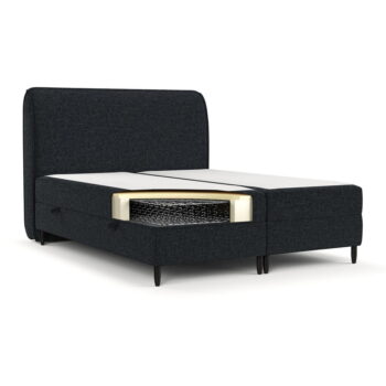 Čierna boxspring posteľ s úložným priestorom 200x200 cm Melba – Maison de Rêve - Image 2