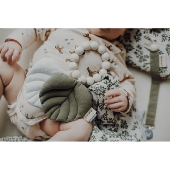 Zelená/krémovobiela bambusová zavinovacia detská deka 120x120 cm Green Floral – Malomi Kids - Image 6