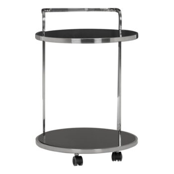 Servírovací stolík na kolieskach so sklenenou doskou ø 50 cm Ackley – Premier Housewares - Image 3