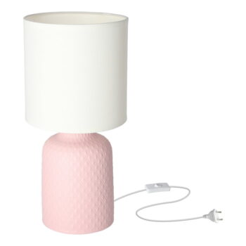 Ružová stolová lampa s textilným tienidlom (výška  32 cm) Iner – Candellux Lighting - Image 3