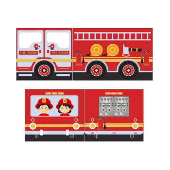 Detský záves k posteli 4 ks 195x75 cm Fire Truck – Vipack