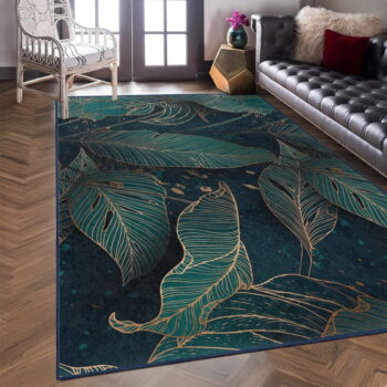 Prateľný behúň v petrolejovej farbe 80x200 cm Midnight Jungle – Mila Home - Image 3