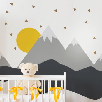 Nástenná samolepka Ambiance Giant Kid Sticker Scandinavian Mountains Nordika – Obrázok 4