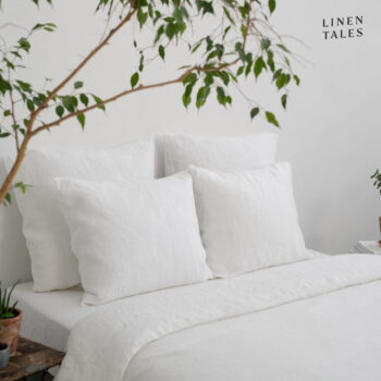 Biele obliečky na jednolôžko z konopného vlákna 135x200 cm - Linen Tales – Obrázok 4