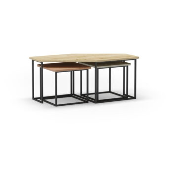 Konferenčné stolíky v súprave 3 ks 60x111,5 cm Zoya – Marckeric - Image 2