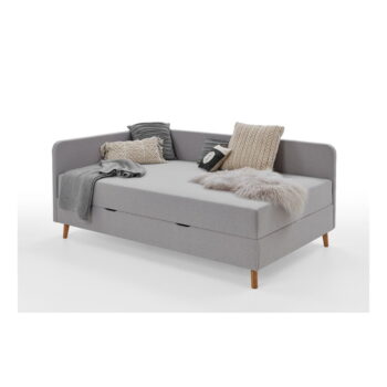 Svetlosivá čalúnená jednolôžková posteľ s úložným priestorom 90x200 cm Cabana – Meise Möbel - Image 7